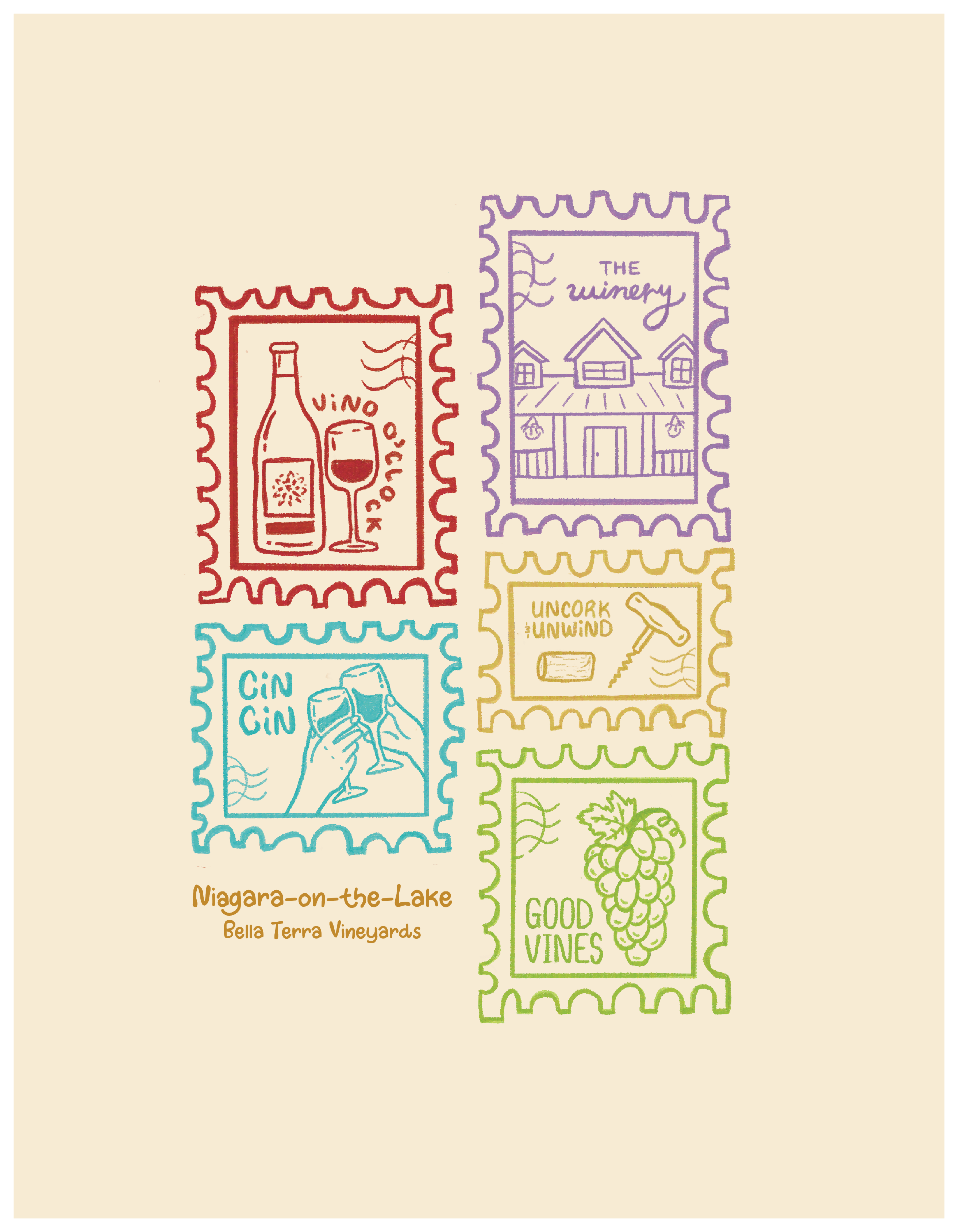 Wine Country Stamp T-Shirt